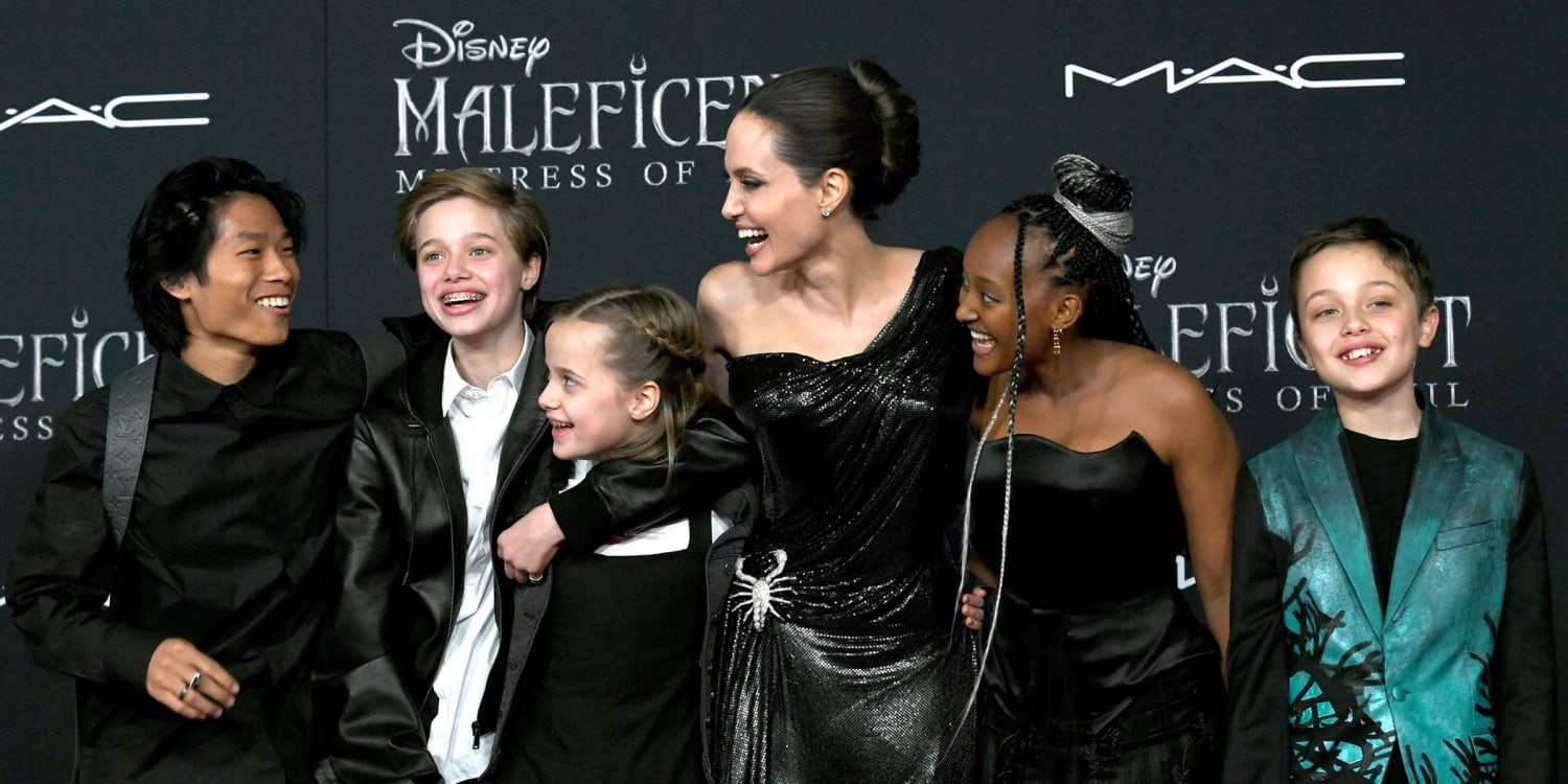 Angelina Jolie and kids on carpet at 'Maleficent' premiere