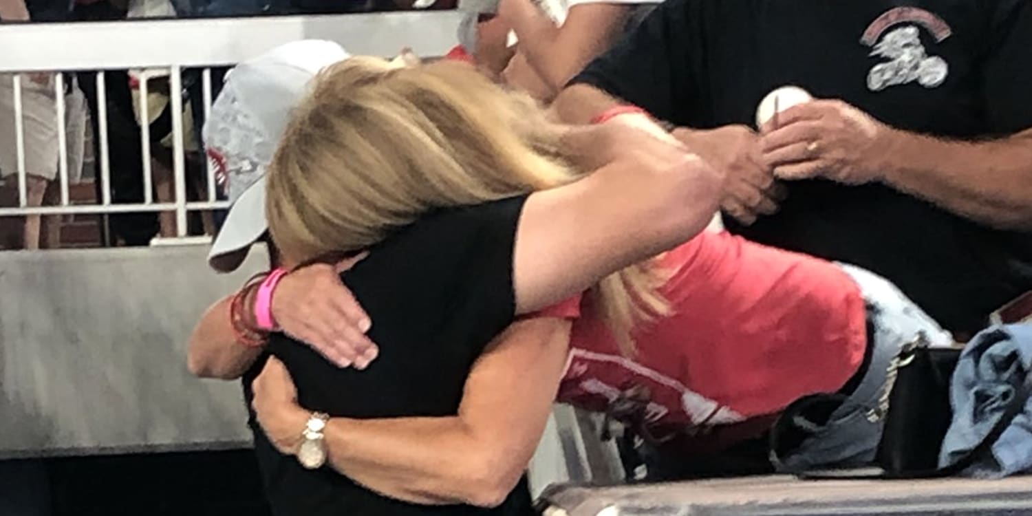St. Louis Cardinals pitcher Jack Flaherty hugs mother after win