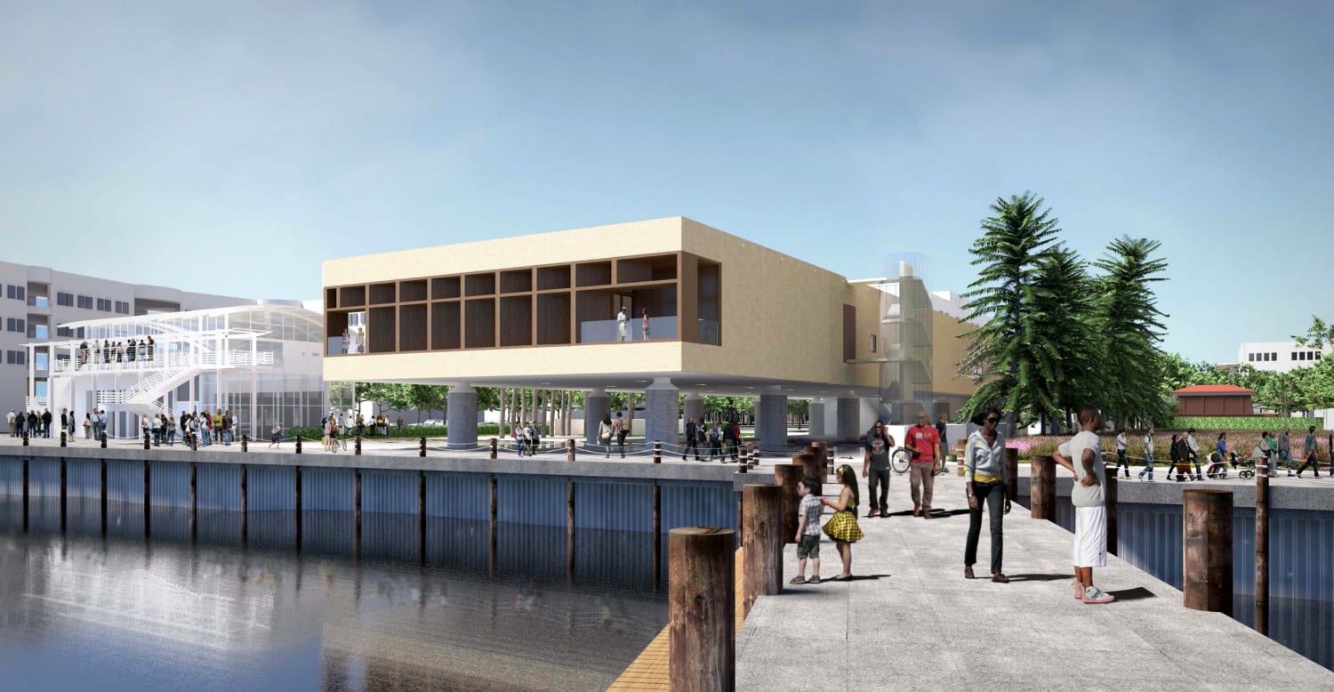 The museum sits on the former site of Gadsden Wharf in Charleston where  many enslaved Africans first arrived.