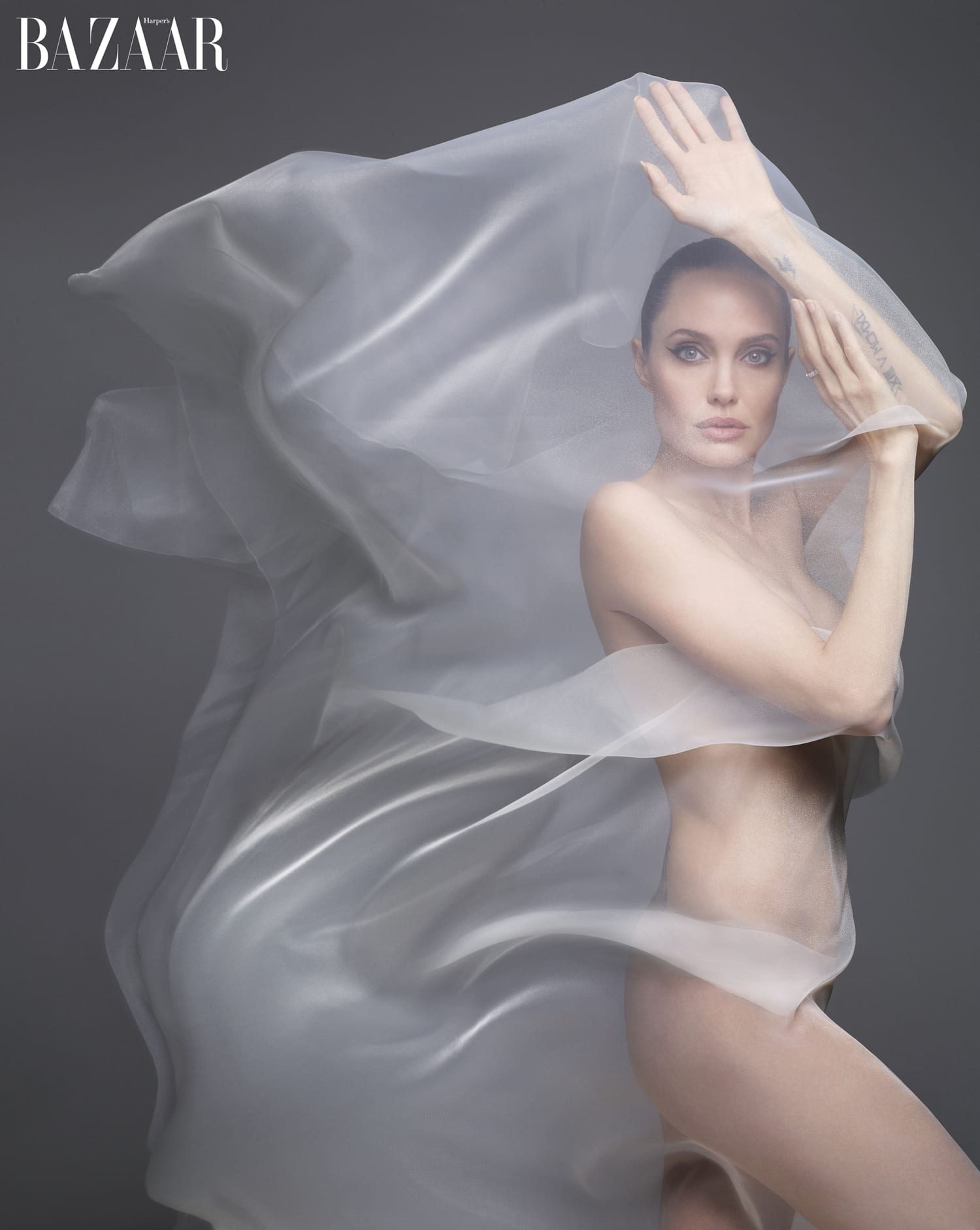 Angelina Jolie Tits - Angelina Jolie embraces 'true self' in Harper's Bazaar photo shoot