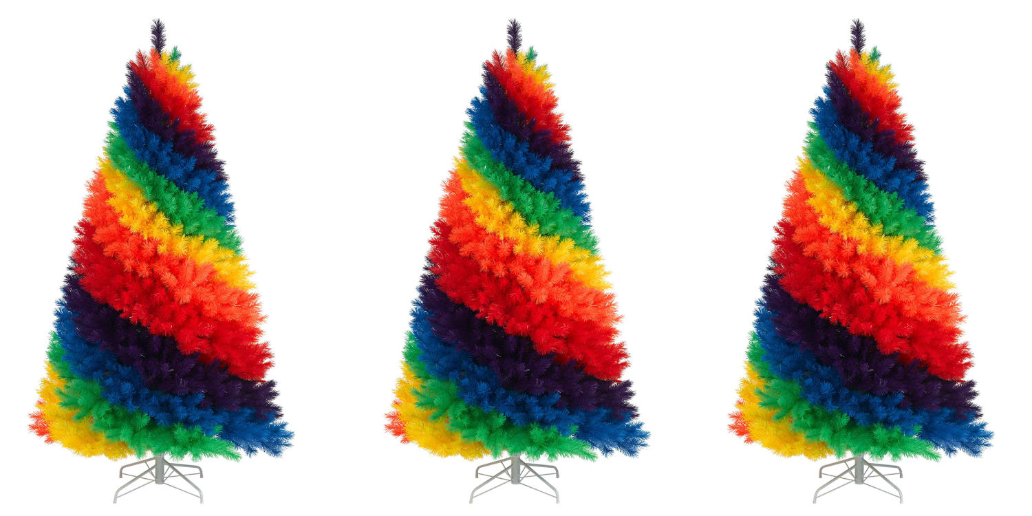 rainbow gay pride flag christmas trees