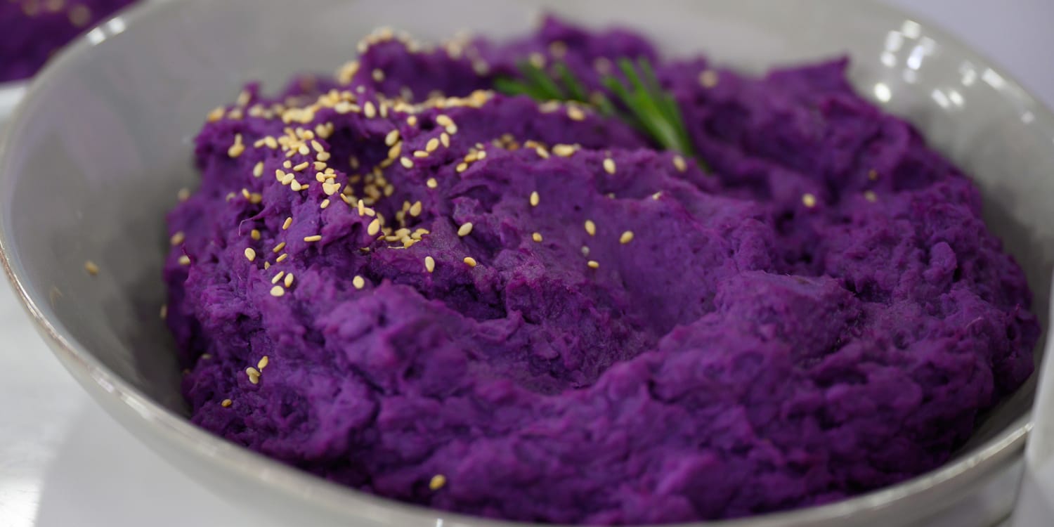 Steamed Purple Sweet Potatoes.