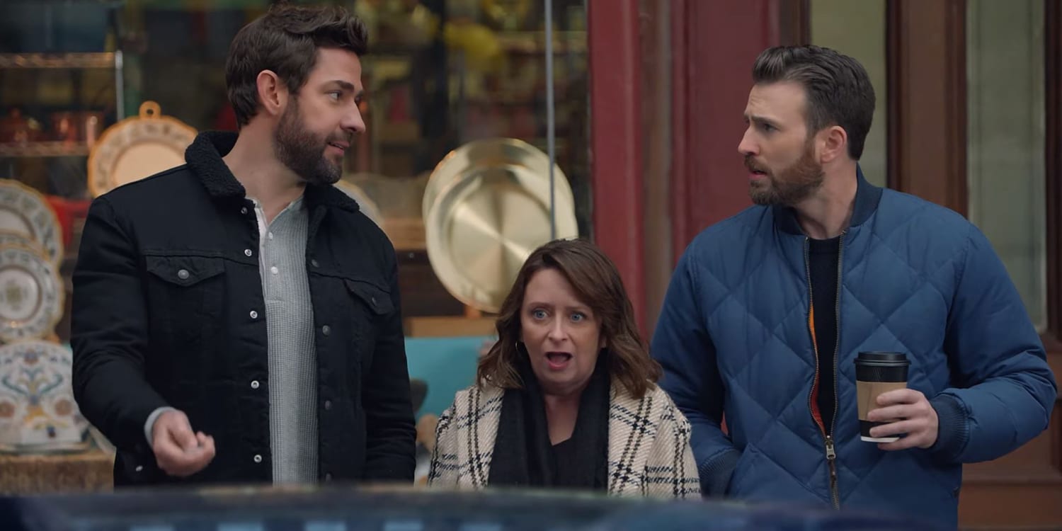...Chris Evans and Rachel Dratch — but the real star of the commercial is t...