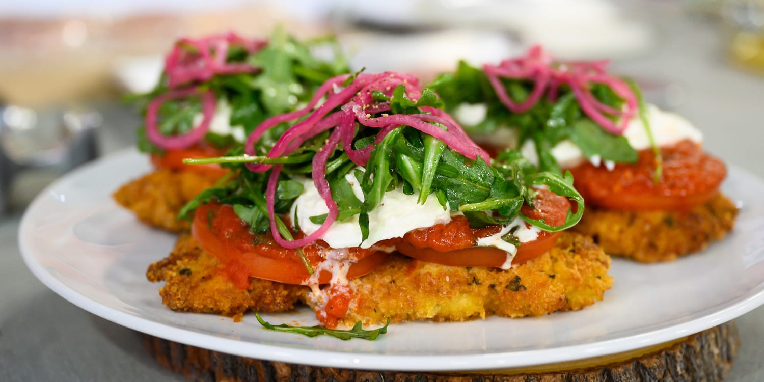 Chicken Cutlets with Burrata and Melted Baby Tomato Sauce Recipe, Scott  Conant