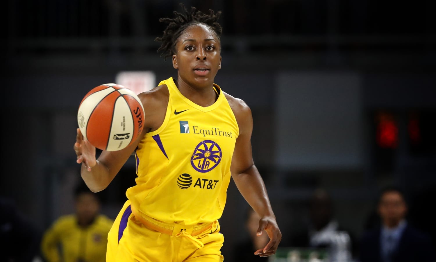 Los Angeles Sparks' players during the second half of a WNBA