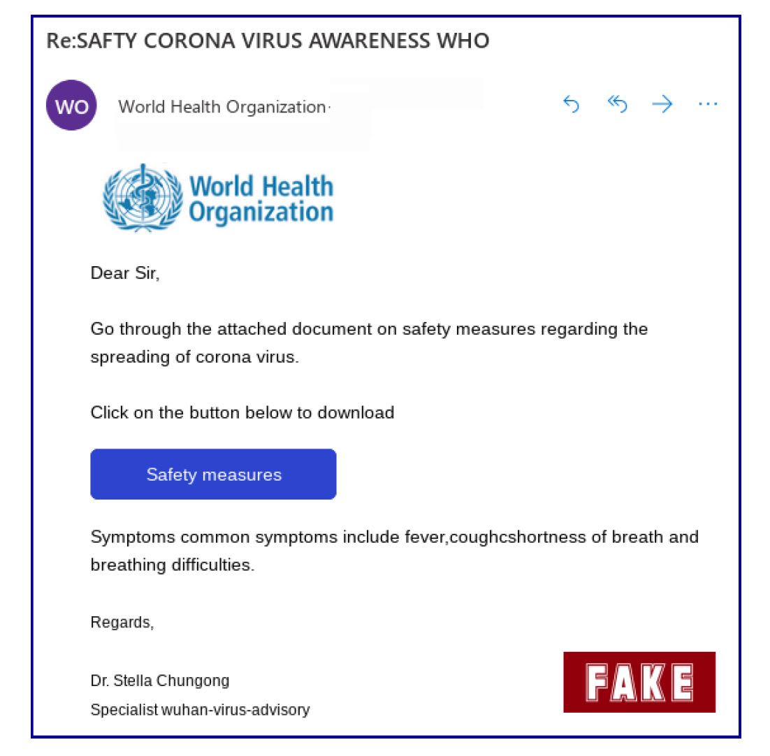 covid phishing email examples