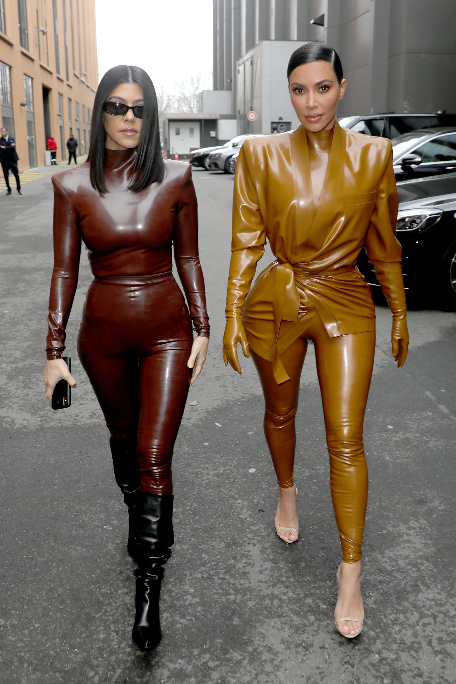 Kim Kardashian West and sister Kourtney step out in head-to-toe