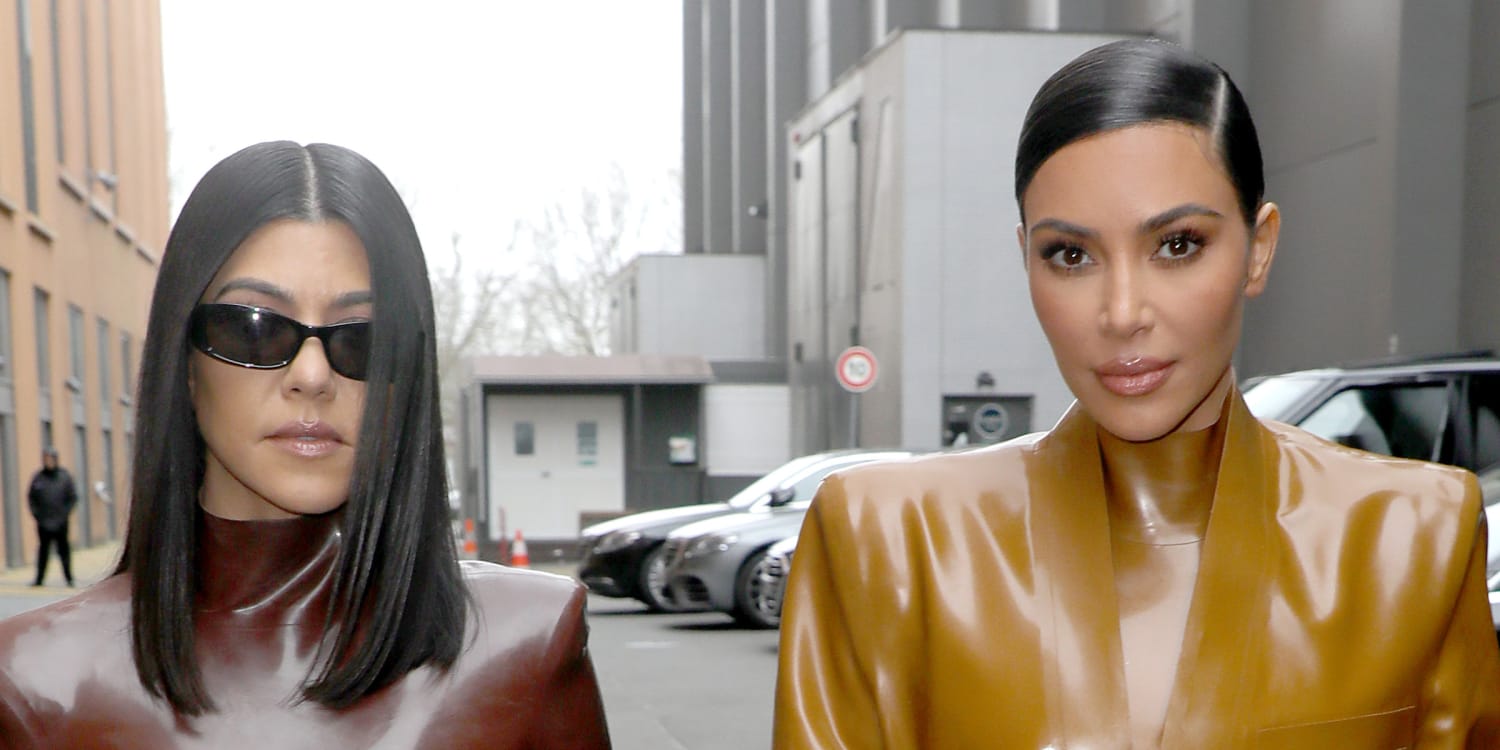 Kim Kardashian West and Kourtney Kardashian Wear Matching Latex Looks