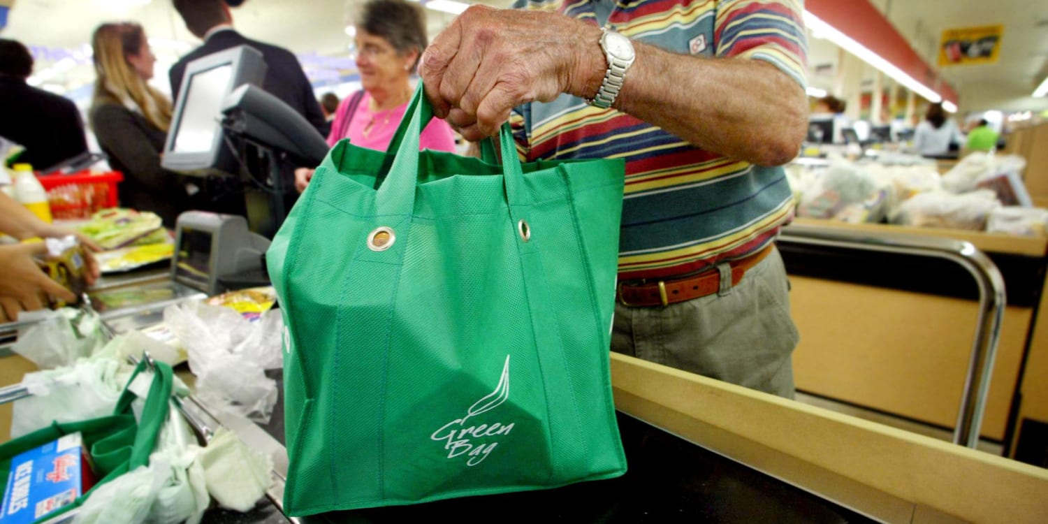 How many people take reusable bags to the grocery store? Not many