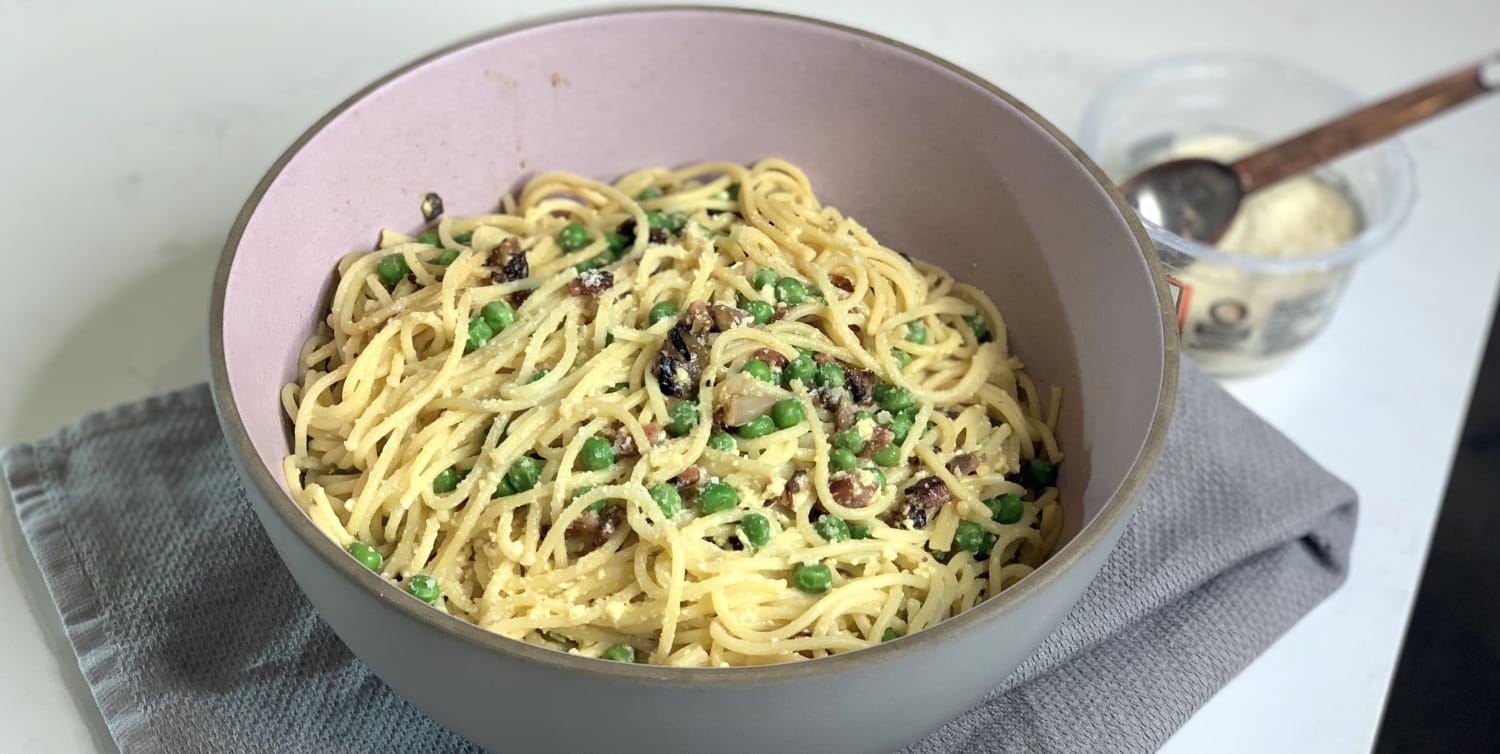 Natalie Morales' Carbonara with Peas and Pancetta Recipe