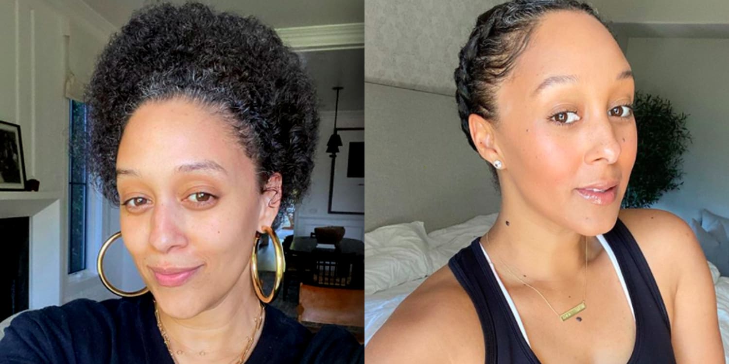 Tia and Tamera Mowry share makeup free photos with gray hair