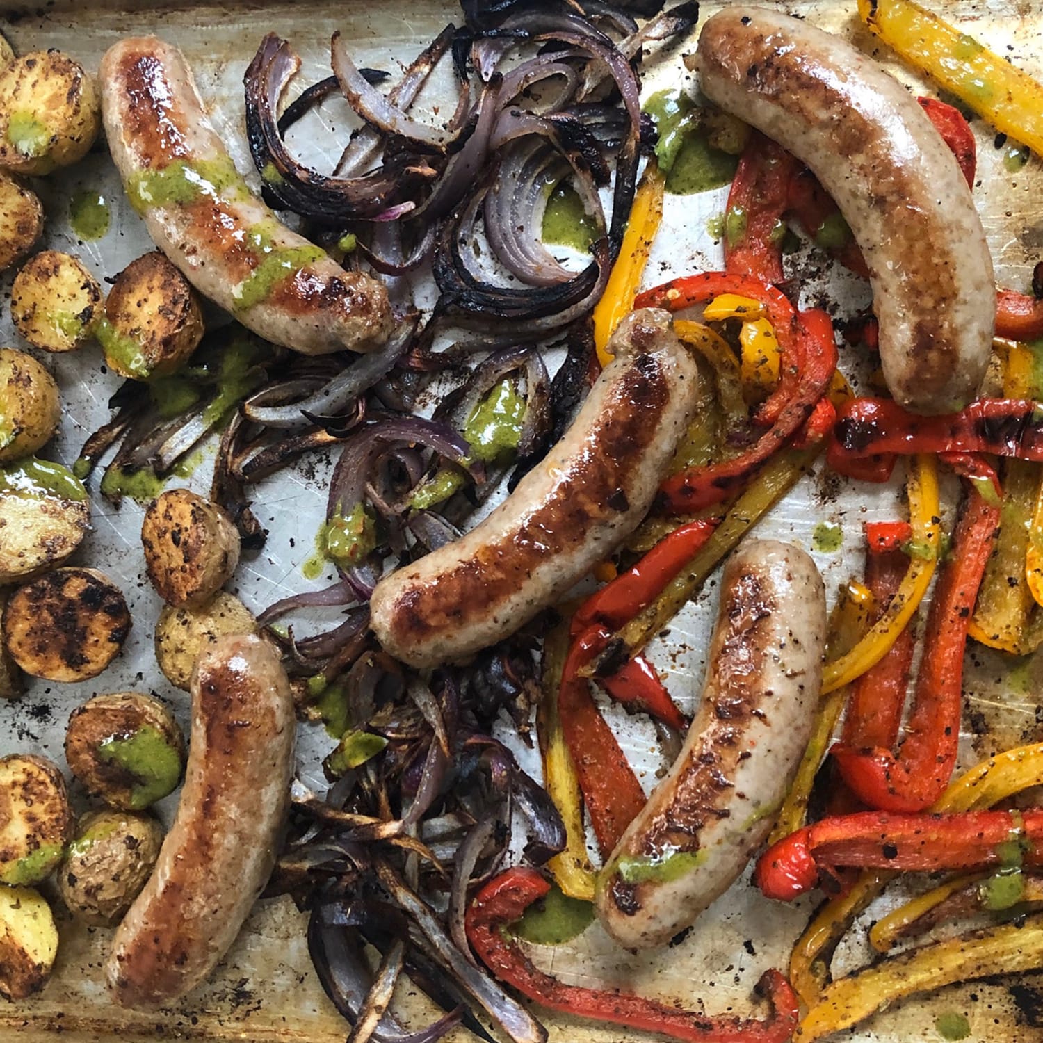 Sausage, Peppers and Onions Sheet Pan Dinner - Fox and Briar