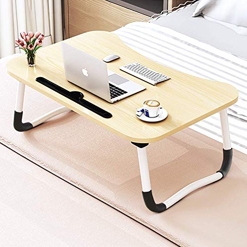 Foldable Legs & Cup Slot for Eating Breakfast Foldable Lap Desk Laptop Bed Tray Table Small Dormitory Bed Tray Lap Desk Small Desk Home Bedroom Multipurpose Lapdesks Foldable Lap Desk Stand