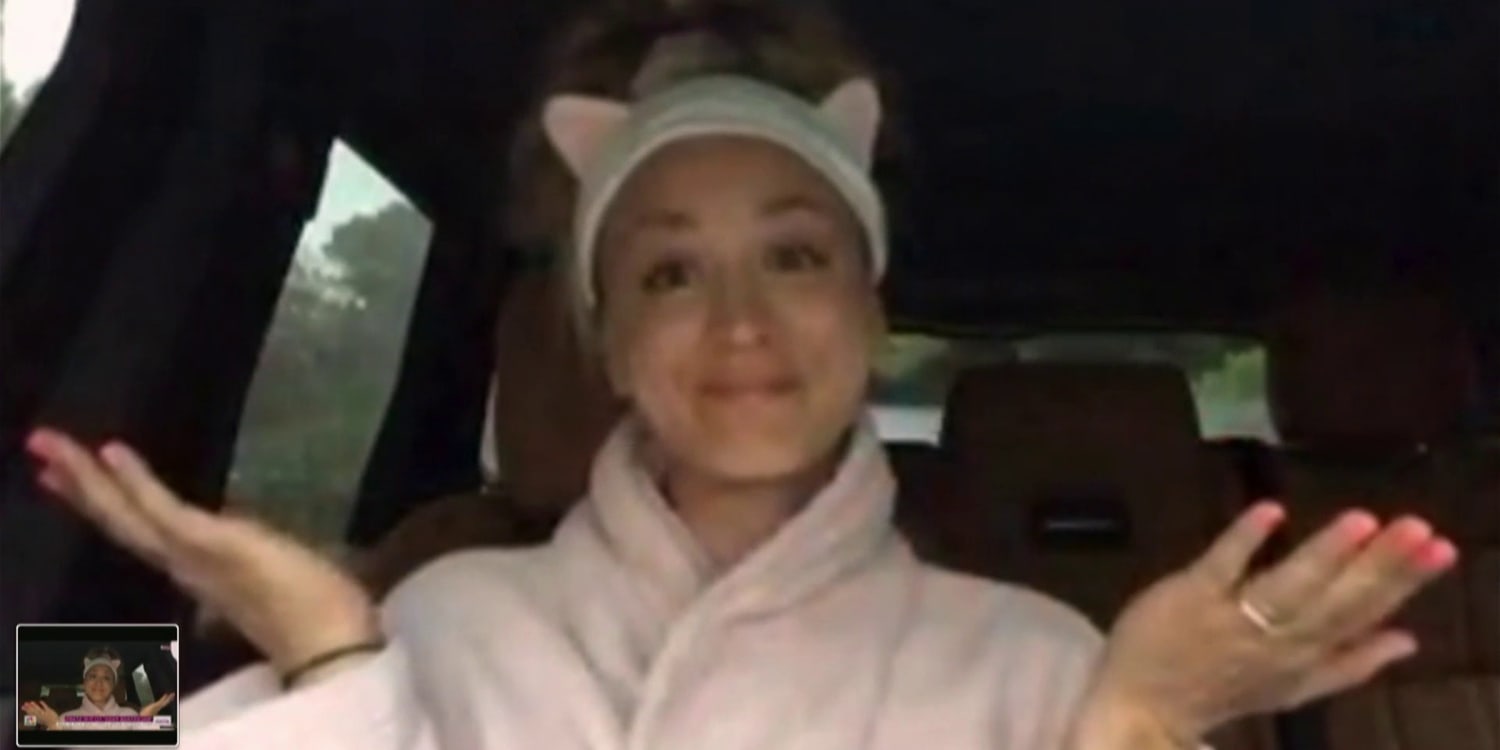 Kaley Cuoco Monster Porn - Kaley Cuoco video chatted TODAY from her car in a bathrobe