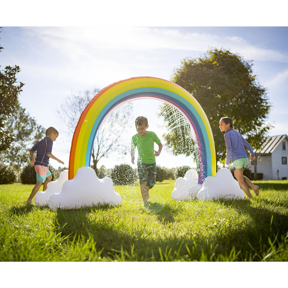 280 X80 X160CM Large Arch Water Sprinkler For Kids Large Outdoor Yard Water Toys Kids Rainbow Sprinkler Inflatable Rainbow Water Sprinkler 
