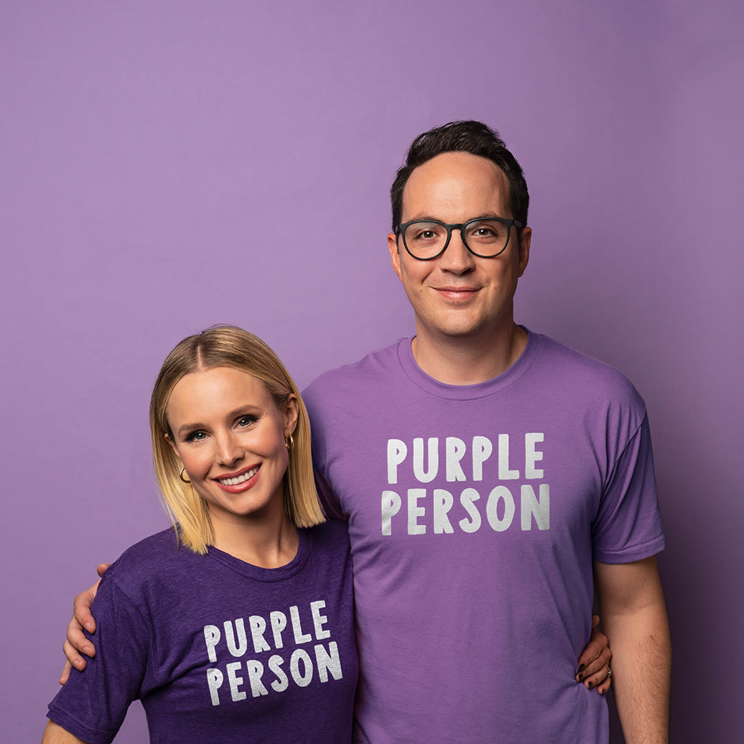 Purple person t shirt Clearance