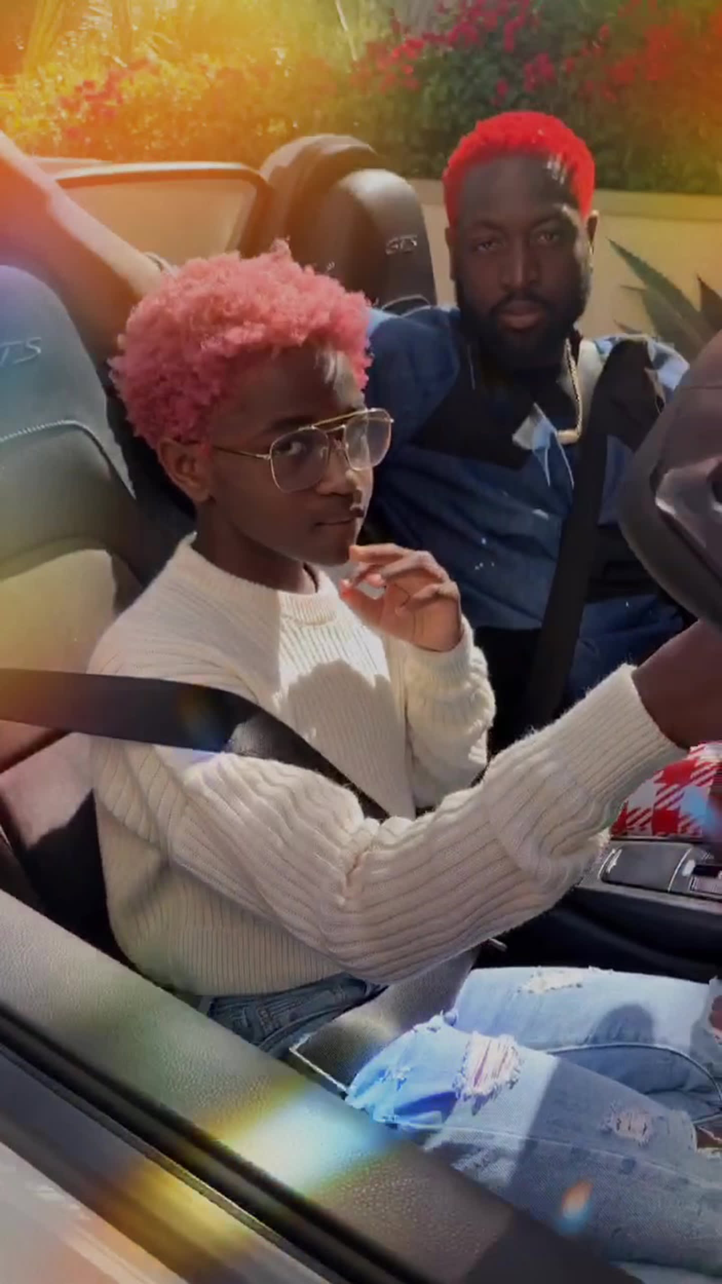Dwyane Wade, daughter Zaya dye hair matching red