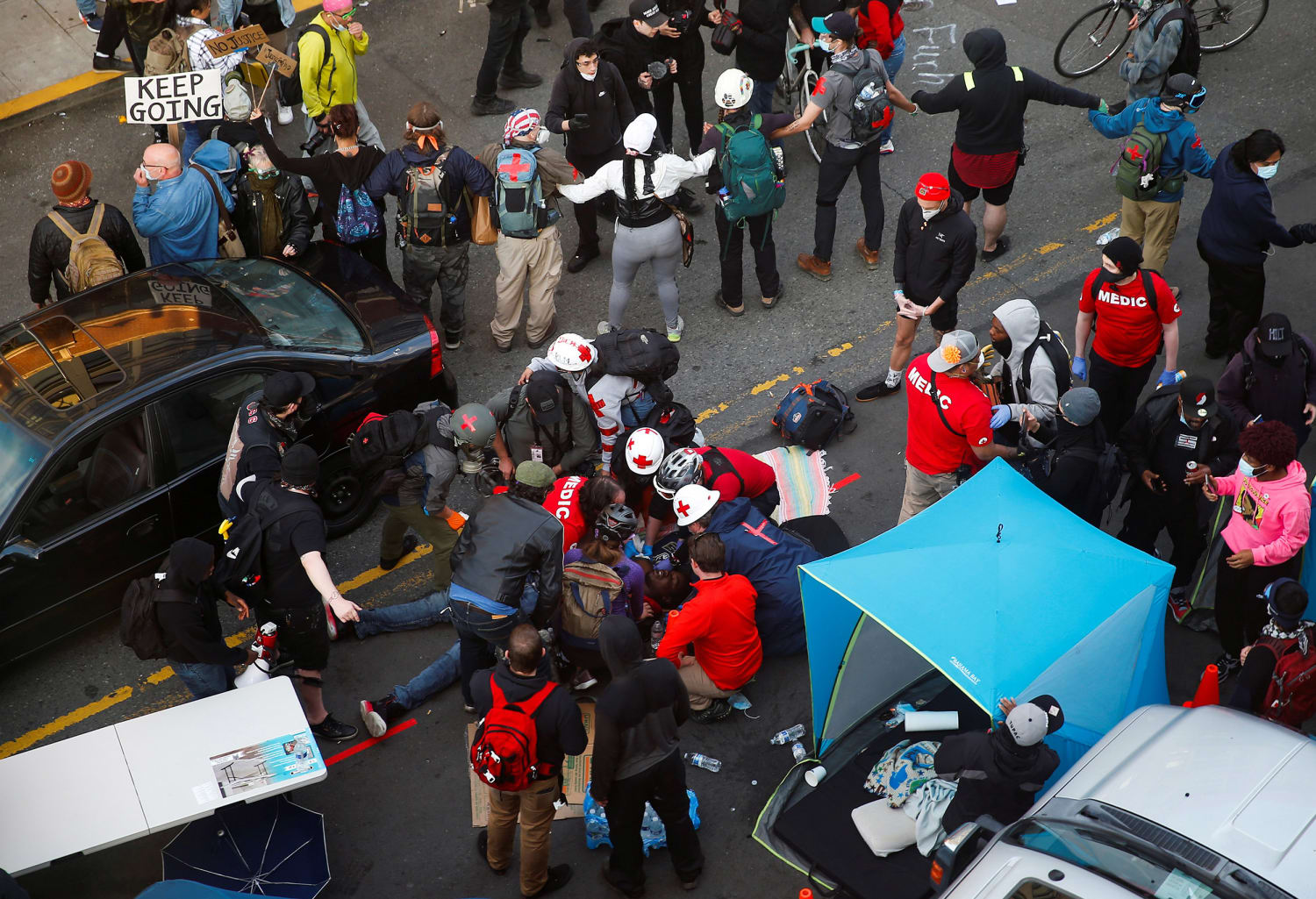Man Drives Into Seattle George Floyd Protest Shoots One Protester
