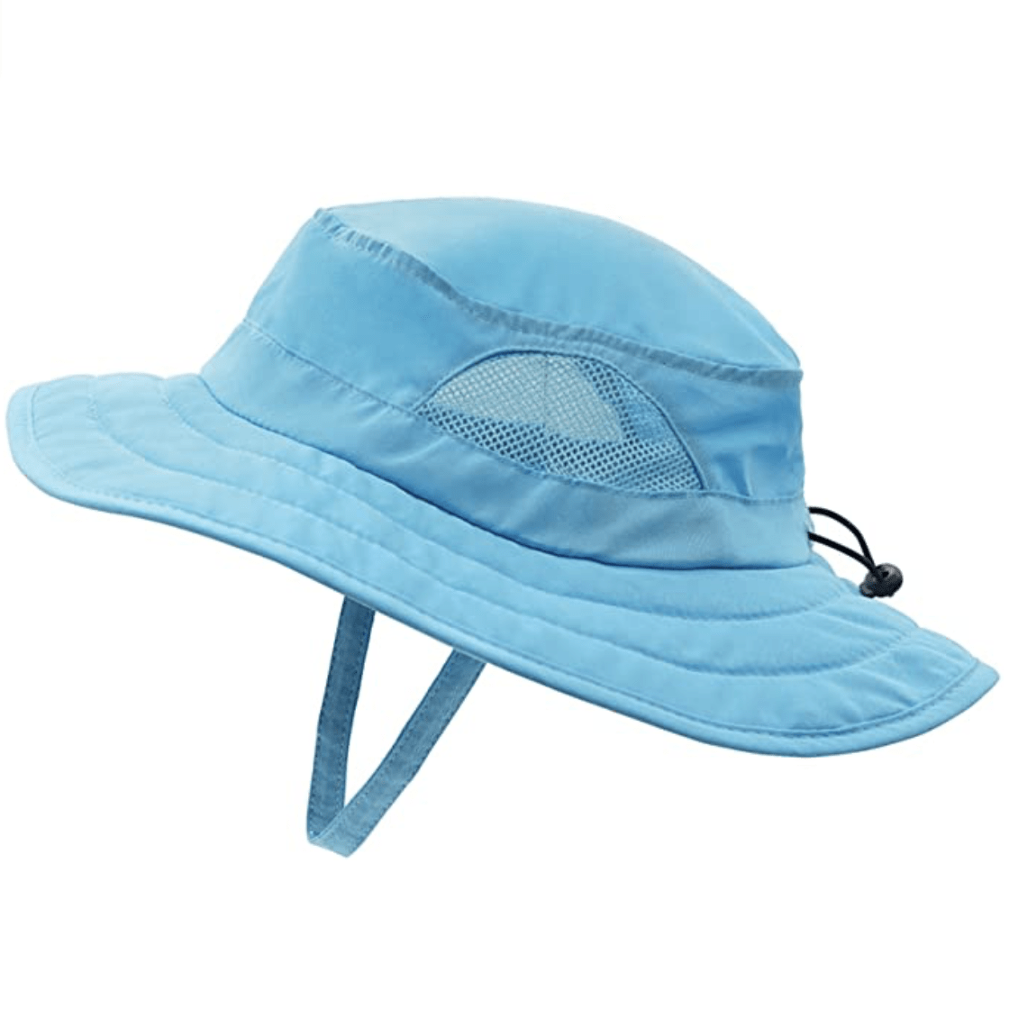 Sun Protection Wide Brim Bucket Hat,Ocean Fun Kids Floppy Hat Printed UPF 50 