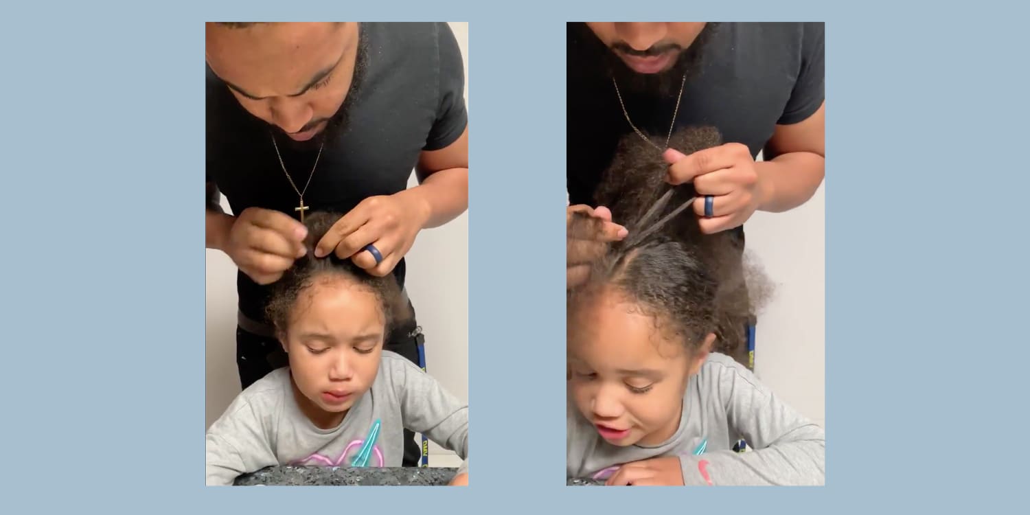 Dad Jamir Grigsby goes viral for braiding daughter's hair