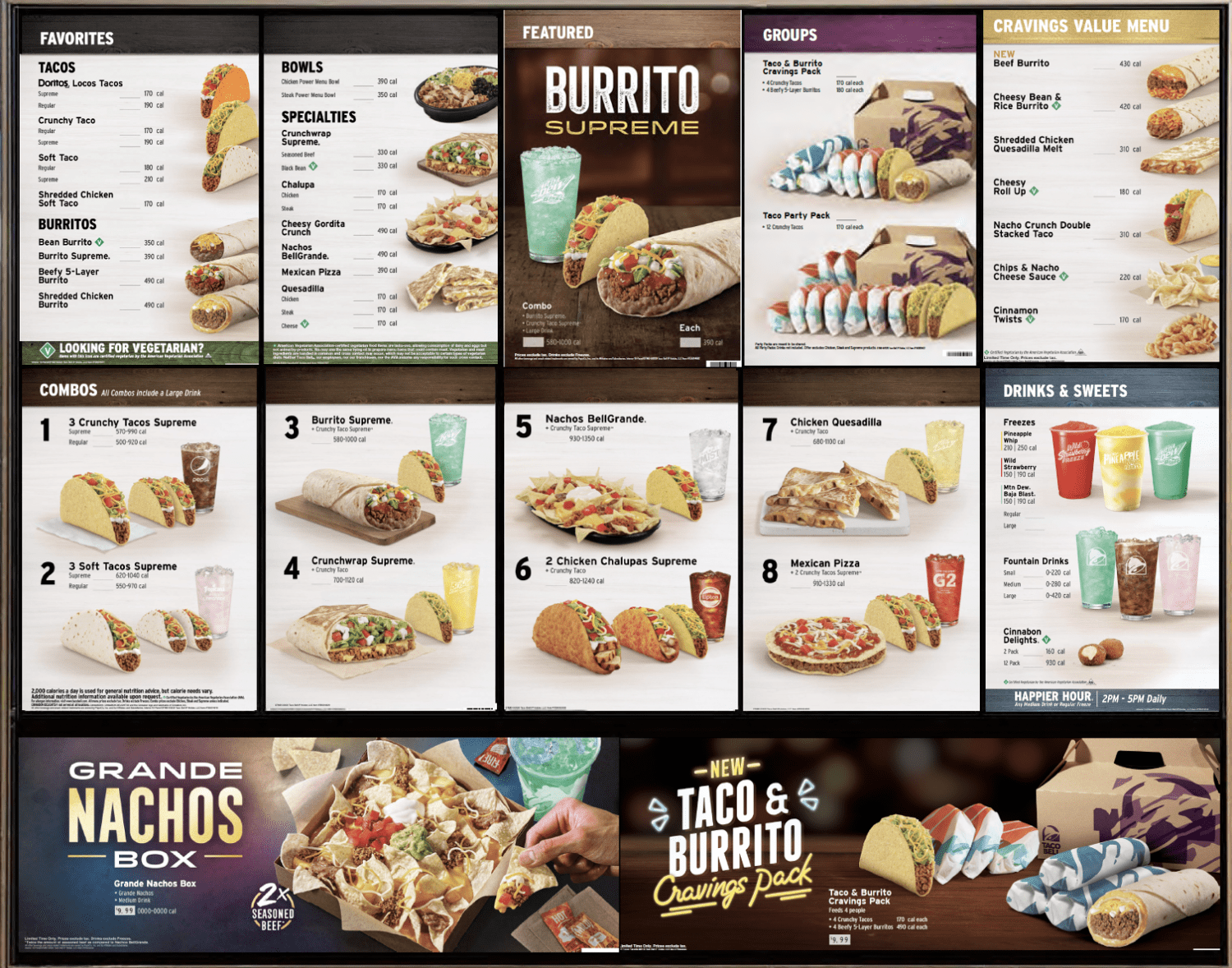 Taco Bell Menu Nutrition Chart Besto Blog   Taco Bell Menu 