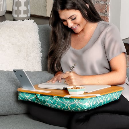 This portable lap desk turns my bed into an office