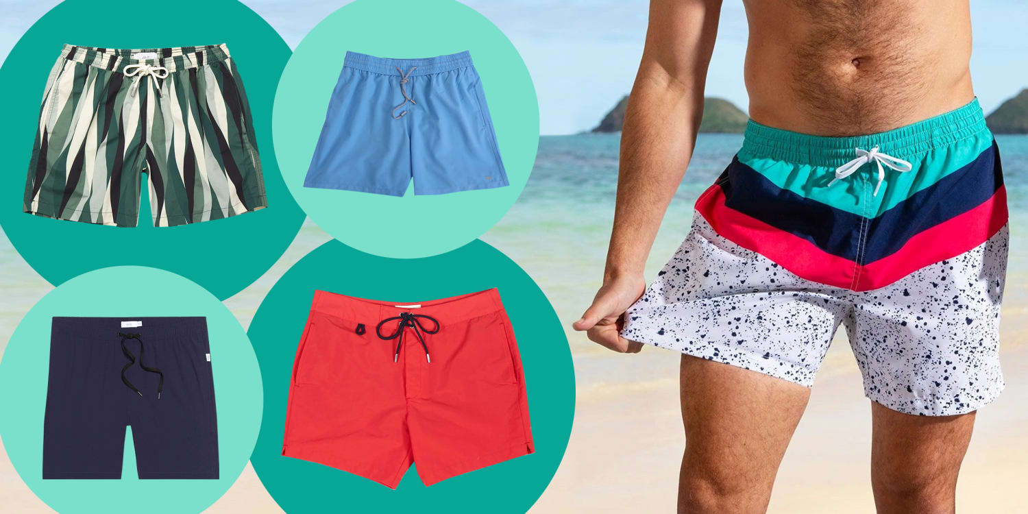 colorful Cross Pattern Mens Beach Shorts Elastic Waist Pockets Lightweight Swimming Board Short Quick Dry Short Trunks