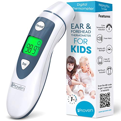 Toddler and Adults with Fever Indicator Forlove 2018 Upgraded Version Infrared Digital Thermometer for Baby Blue Forehead and Ear Thermometer FDA Approved Infant 