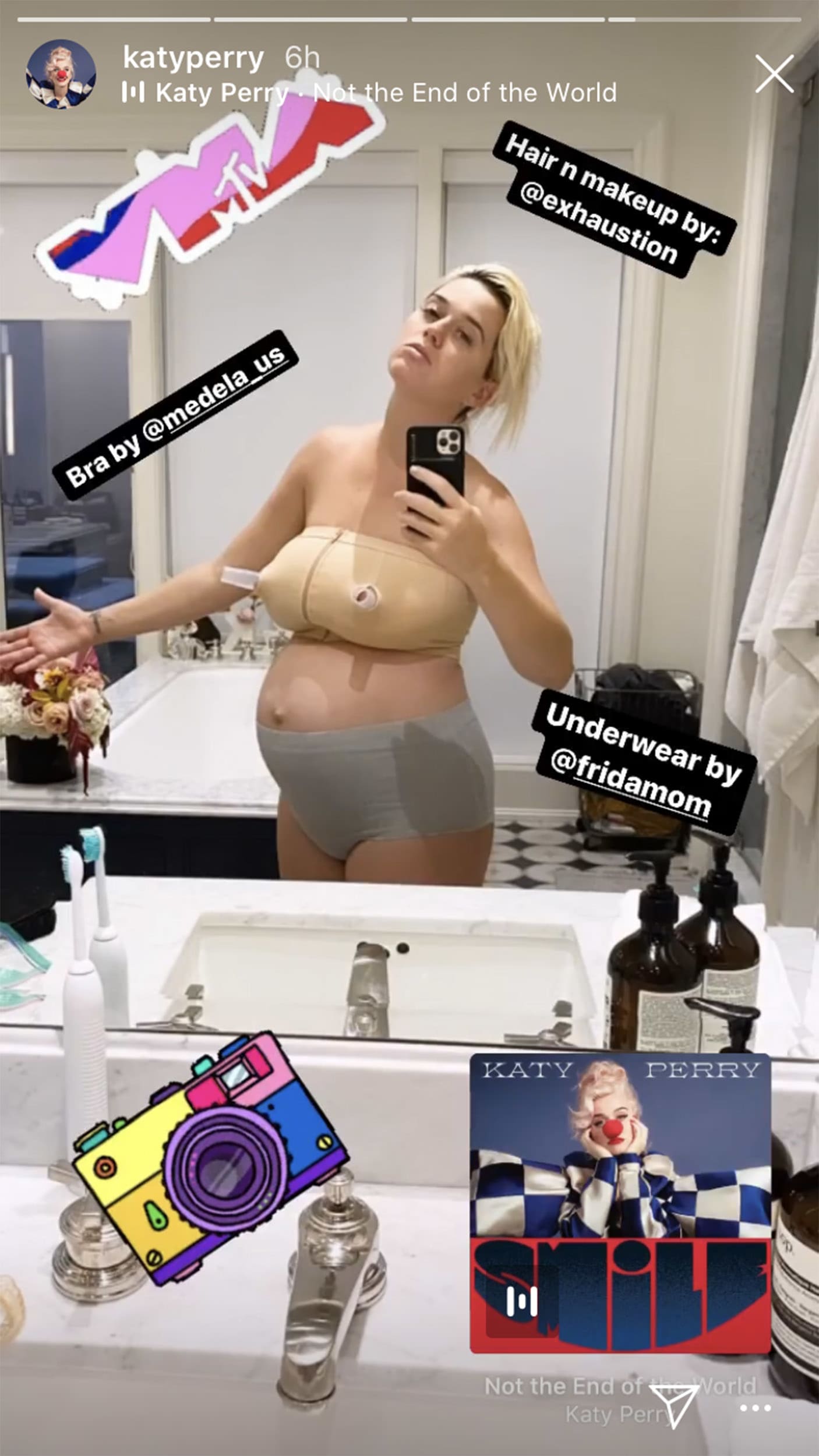 1406px x 2500px - Katy Perry posts pic in nursing bra days after having baby