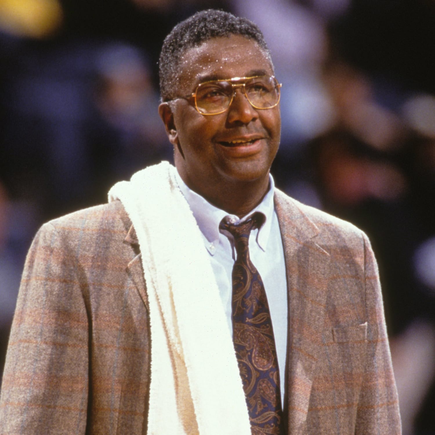 Georgetown University's coach John Thompson sends in replacement