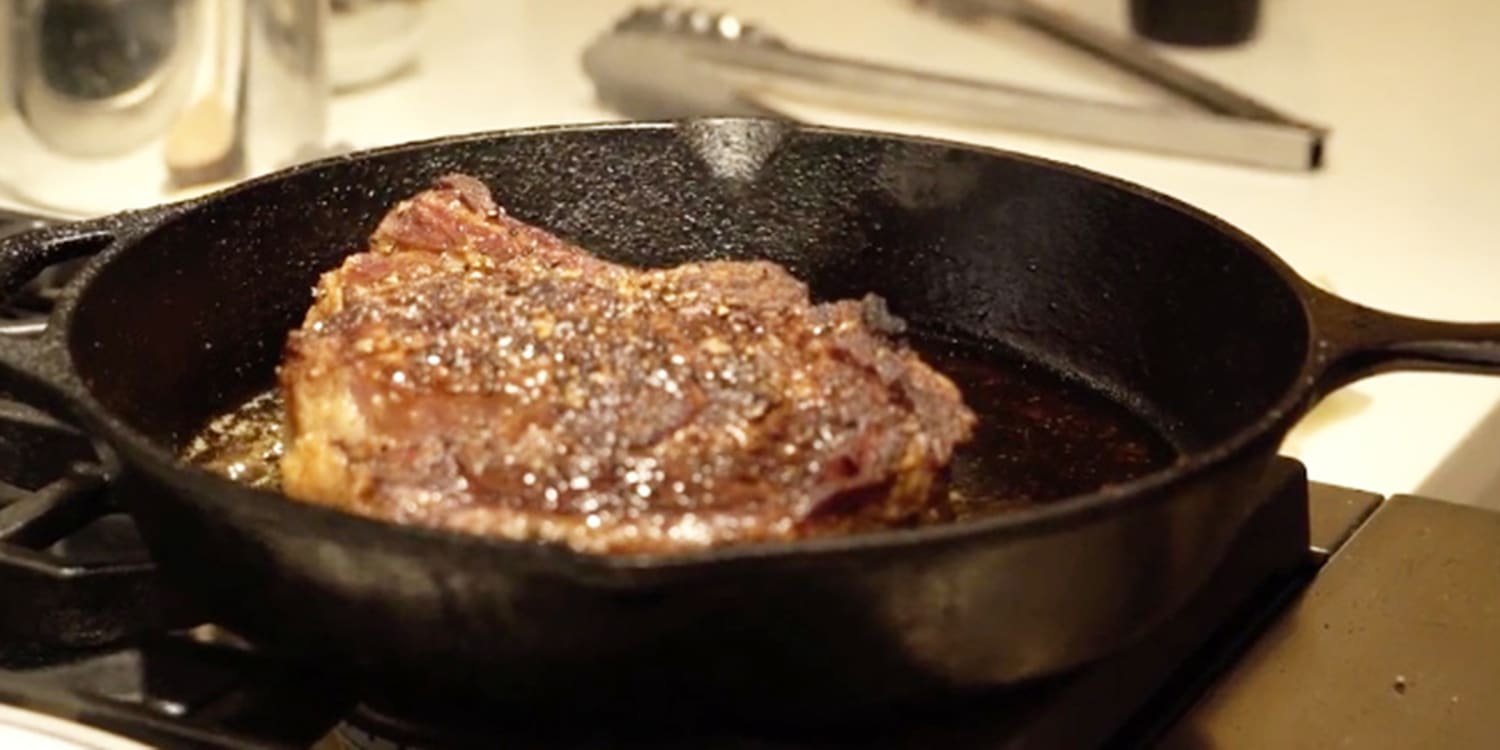 pan fried rib eye steak
