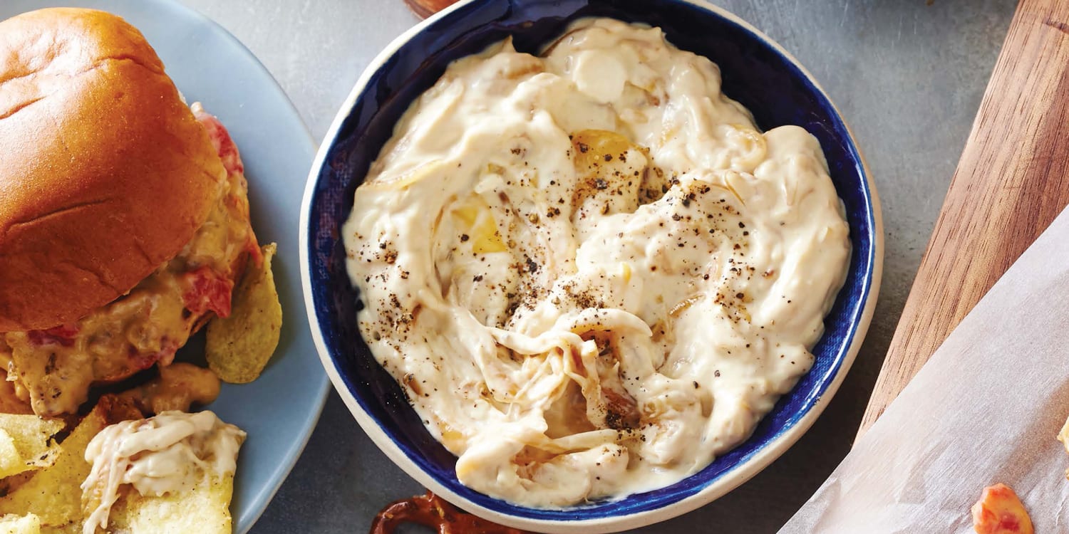 It's a party with Elizabeth Heiskell's caramelized onion dip and loaded queso