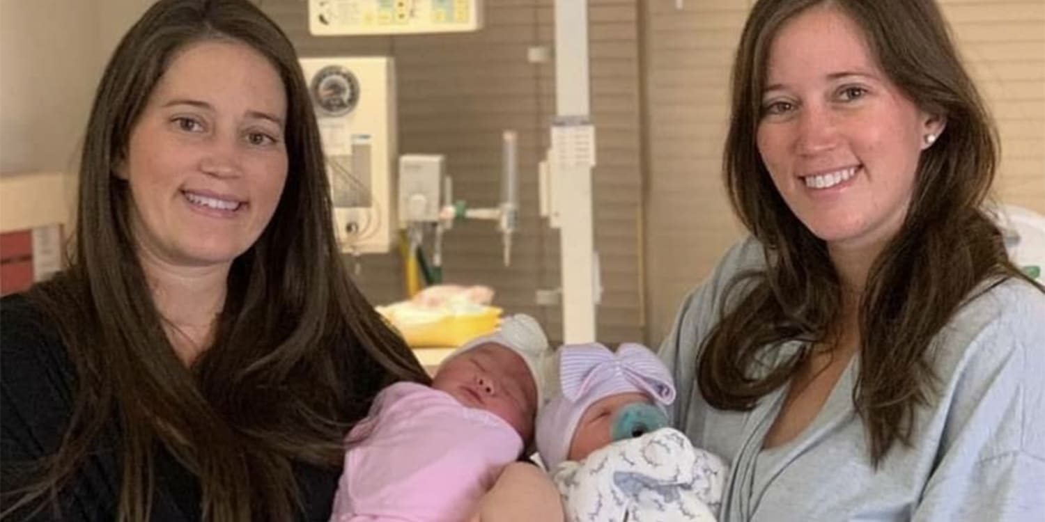 Identical twins sisters give birth 90 minutes apart on their birthday