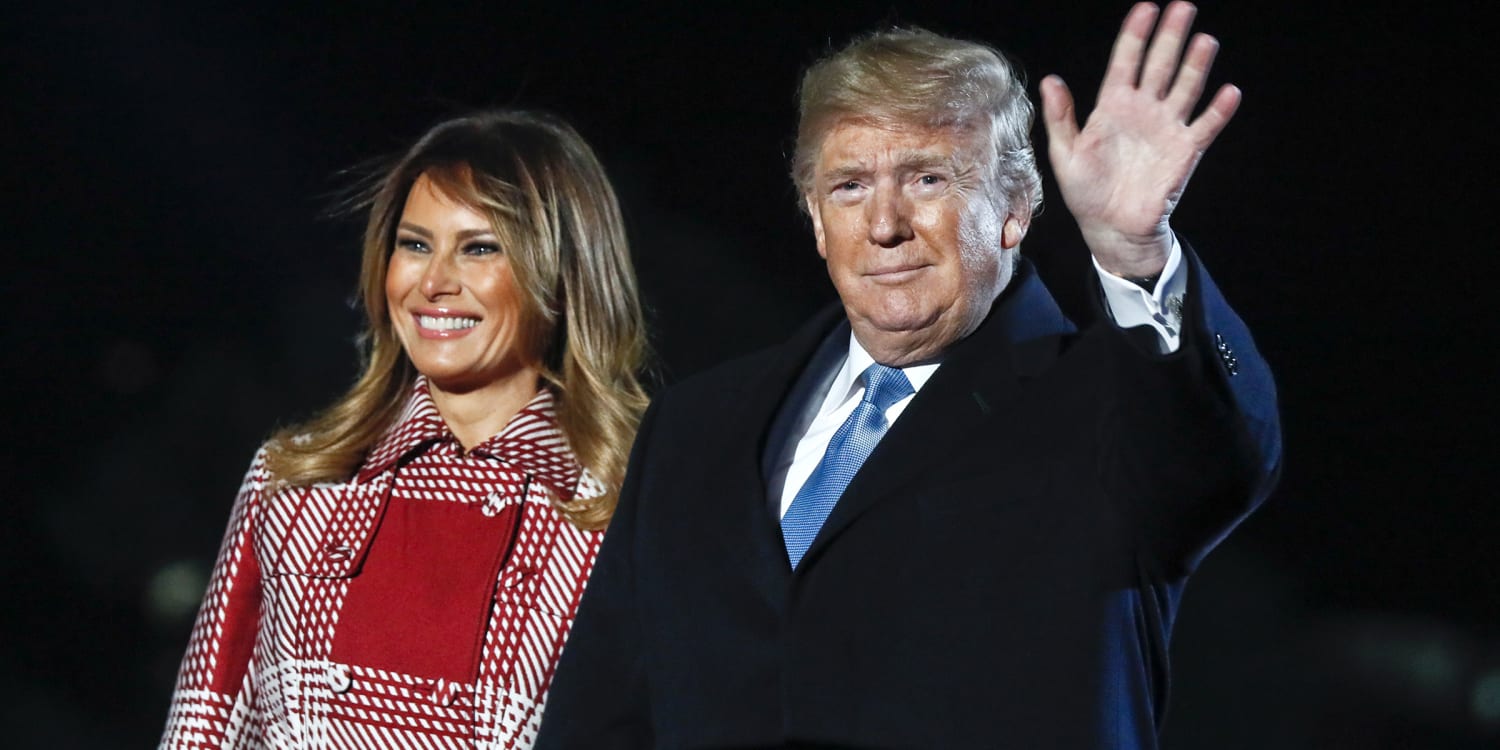 Donald Trump Christmas Portrait 2022 President Trump And First Lady Wear Matching Tuxes For 2020 Christmas  Portrait