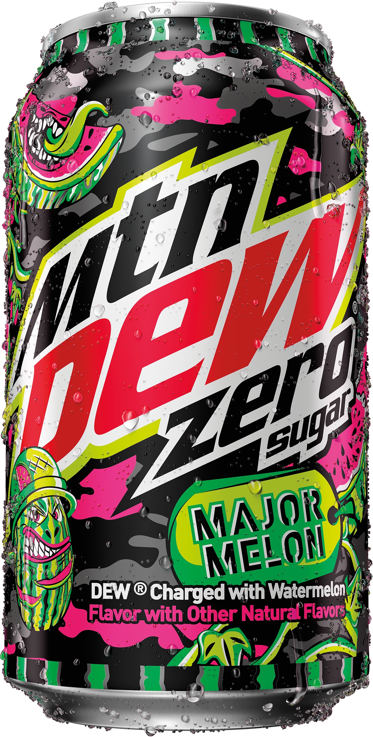 2 Mountain Dew Zero Sugar Major Melon 12oz Can 2021 NO SUGAR Soda Pop 