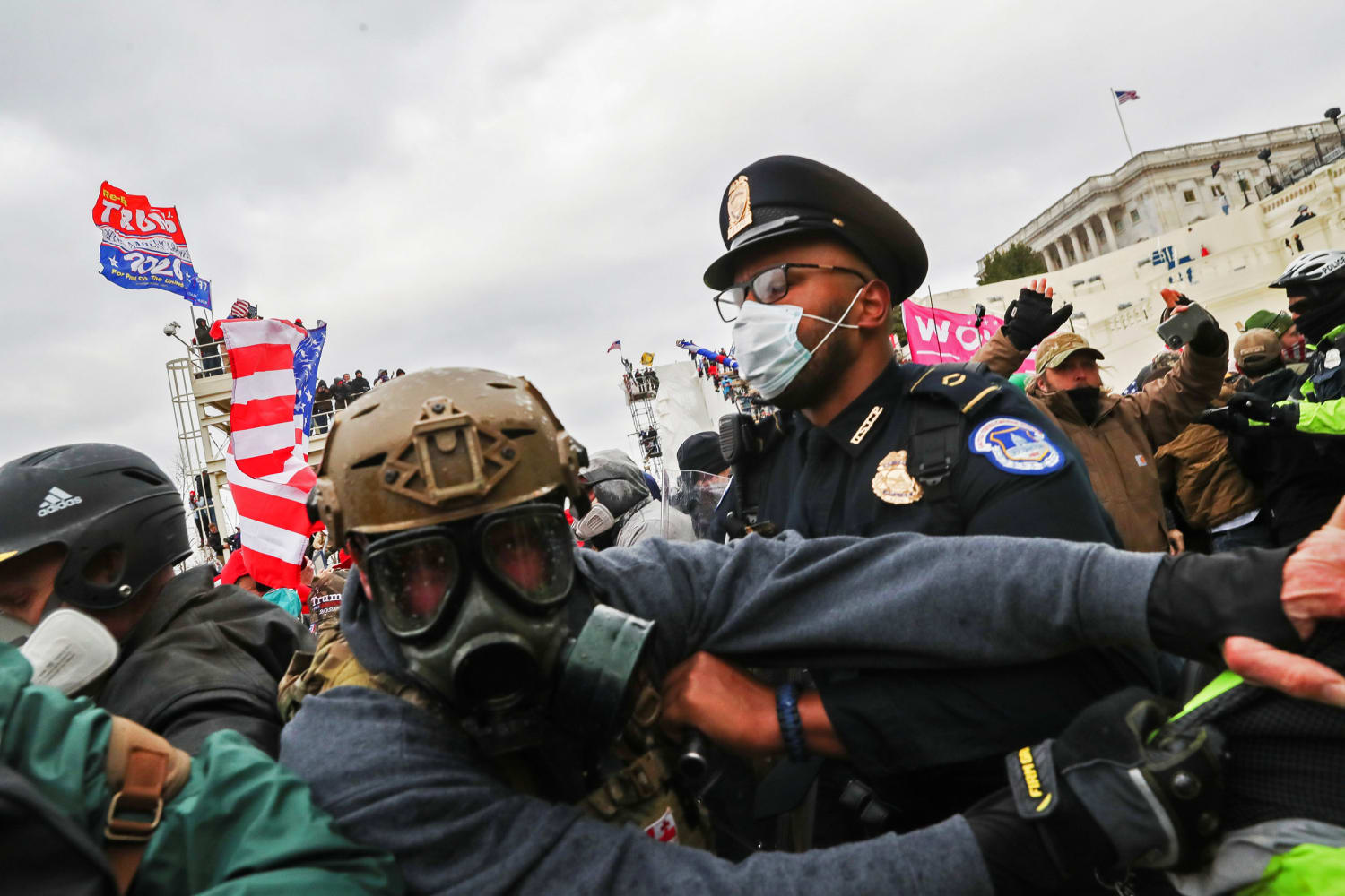american riot police pose