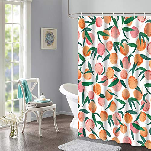 Fisherman and volcano Shower Curtain Bathroom Decor Fabric & 12hooks 71 Inch 