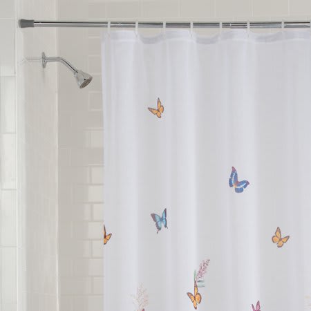 22 Best Shower Curtains To Upgrade Your, Mainstays Fabric Shower Curtain With Hooks
