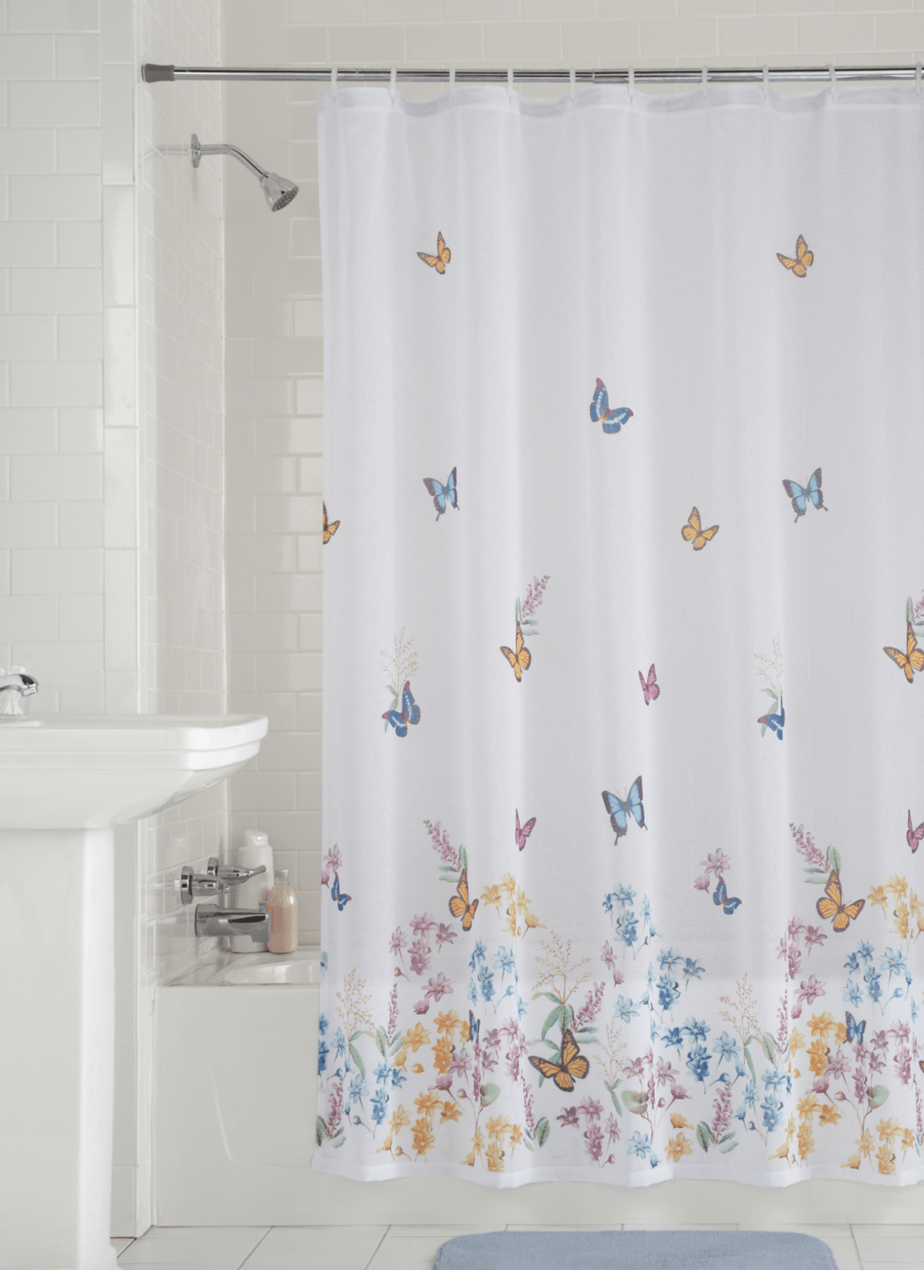 Creative Sea Decor Design Bathroom Bath Fabric Shower Curtain with Hooks Set 