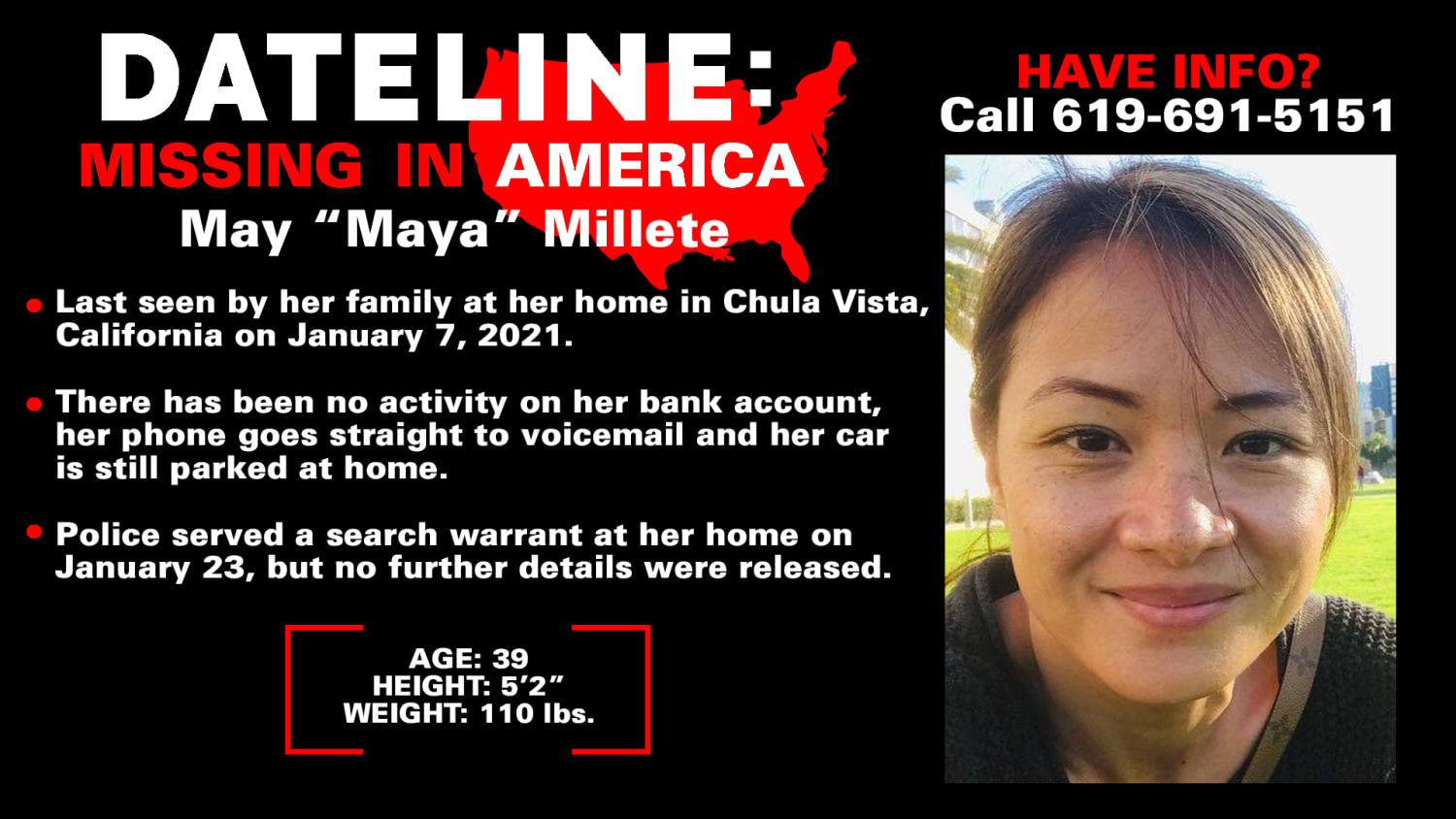 Family Continues Search For May Maya Millete Who Disappeared From California Home Three Days Before Daughter S Birthday