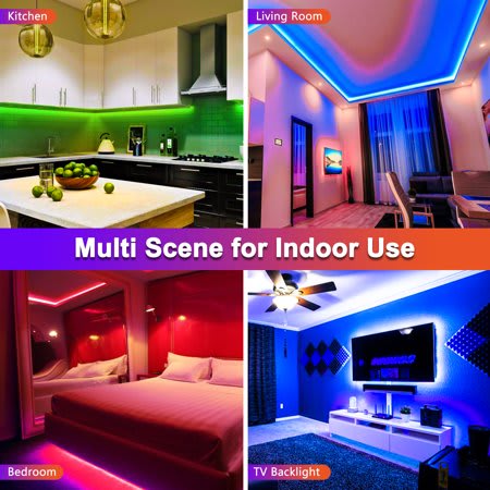 PJJKR Led Strip Lights 10Ft RGB Color Changing Led Light Strip with Remote for Bedroom Home Decoration Kitchen