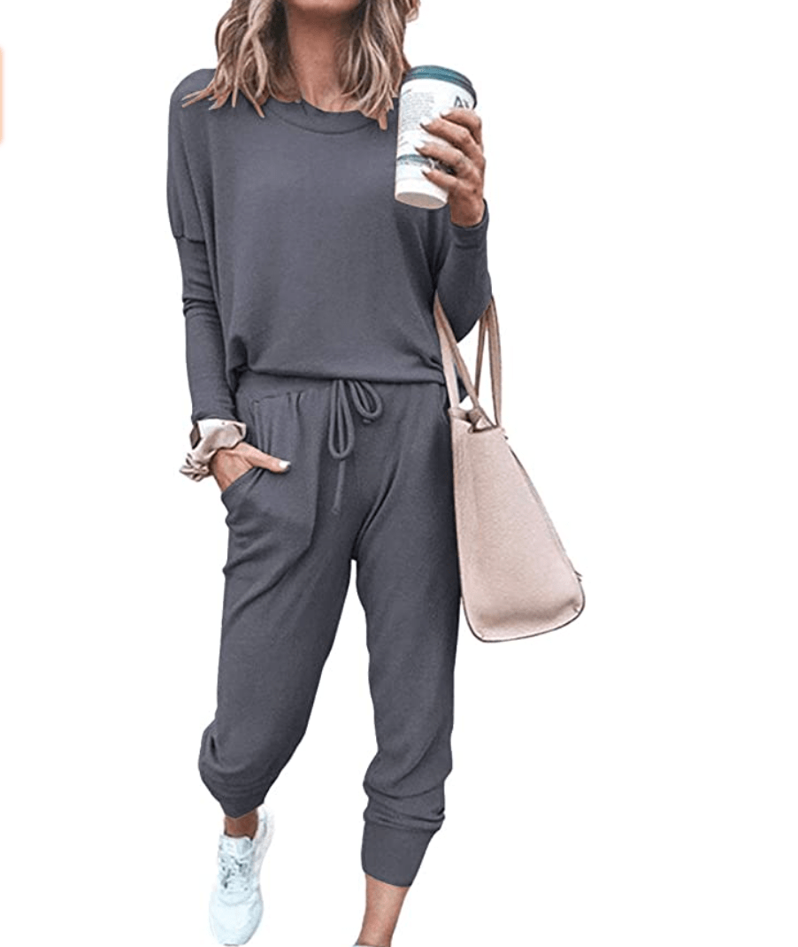 PRETTYGARDEN Women's Summer Casual Two Piece Outfits Sweatsuits Tank Scoop Neck Ribbed Knit Long Pants Tracksuits 