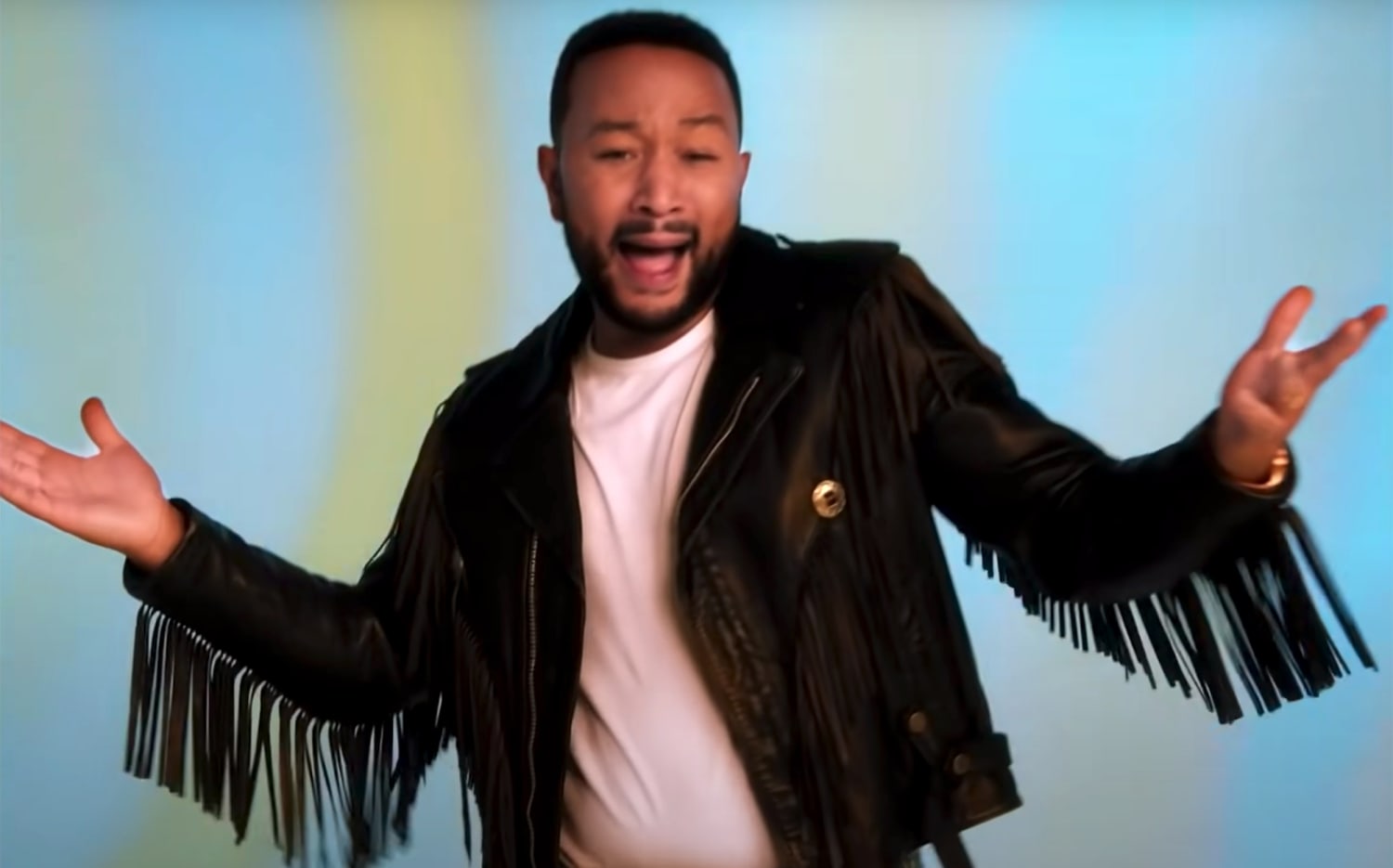 john legend purple leather jacket the voice
