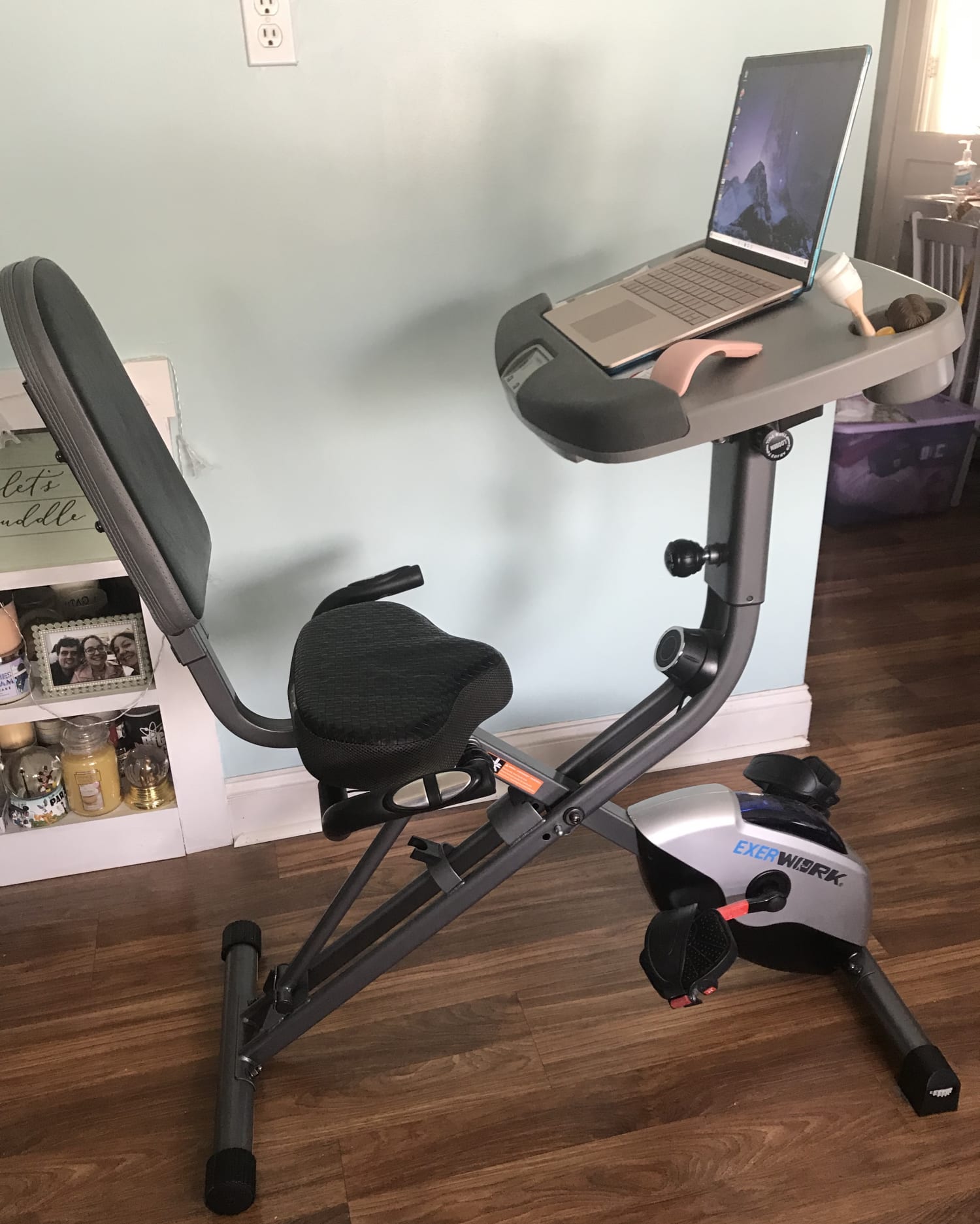 indoor bike with desk