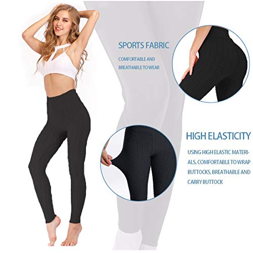 davidamy's gift Women Yoga Pants High Waist Tummy Control Booty Bubble Leggings Stretchy Workout Running Tights 