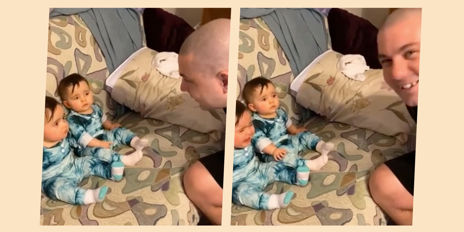 watch-baby-protect-twin-sister-who-doesn-t-recognize-dad-without-beard