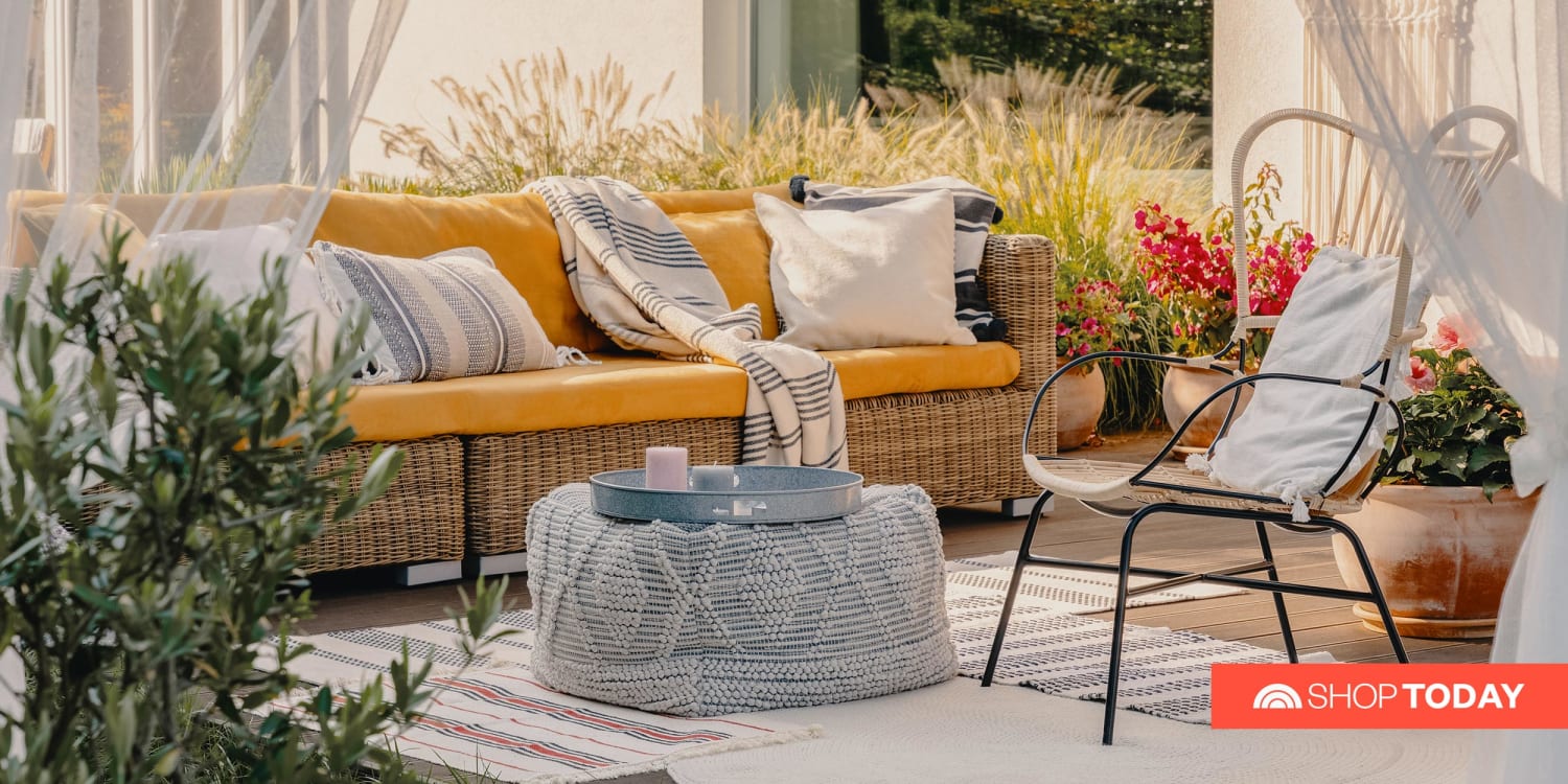 4-Piece Rattan Patio Furniture Sets, Wicker Bistro Patio Set with Ottoman,  Glass Coffee Table, Outdoor Cushioned PE Rattan Wicker Sectional Sofa Set,  Dining Table Sets for Backyard, Q12548 - Walmart.com