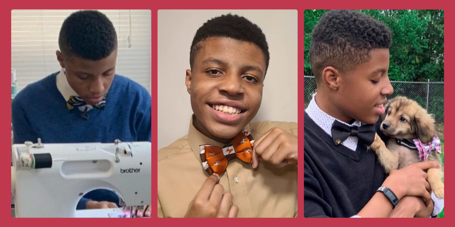 Teen makes bow ties for dogs to help them find forever homes