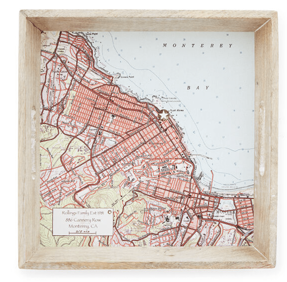 Housewarming Gift Custom Name Sign Personalized Map with Names and Coordinates Home Wood Sign