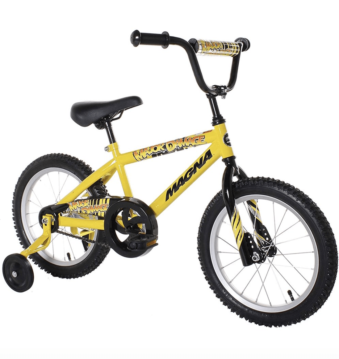 18" Hot Wheels Boy BMX Street Bike Dirt Bicycle Metal Frame w/ Hand Brake Yellow 